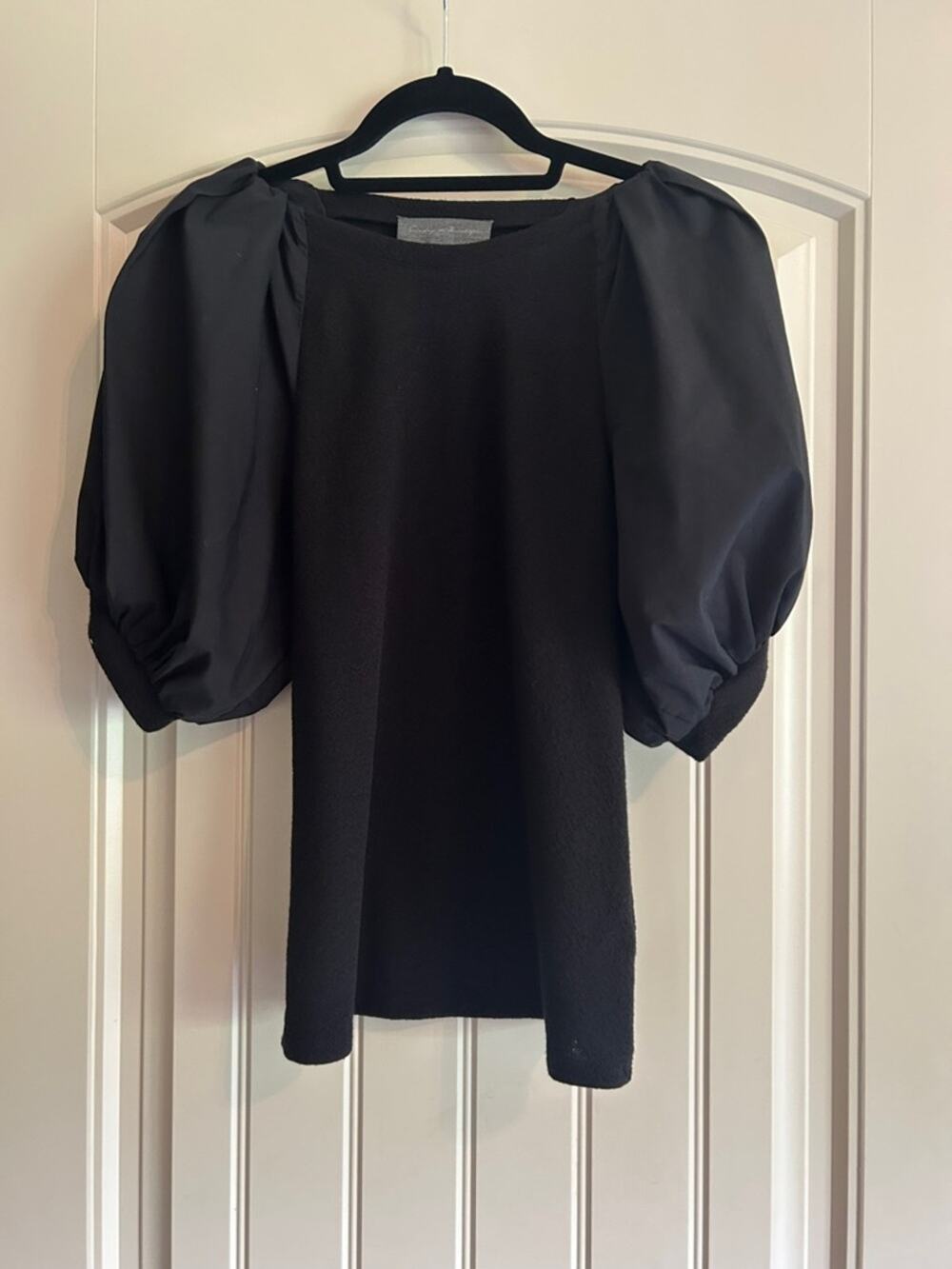 Anthropologie Sunday in Brooklyn Black Puff-Sleeve Women's Top